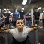 Men in the fitness gym