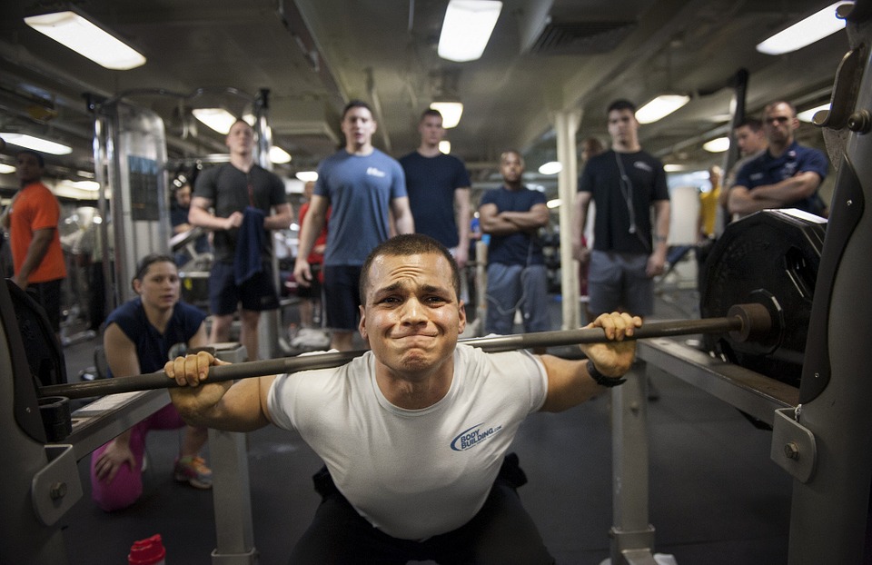 Men in the fitness gym