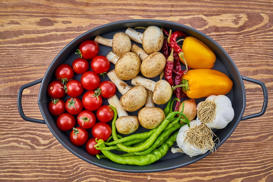 a dish containing mushrooms