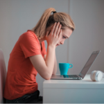 a lady with stomach upset